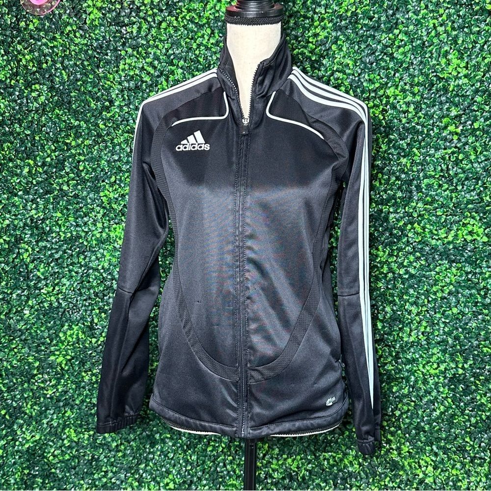 Women’s Adidas Track Jacket Striped Zip Up Sz S